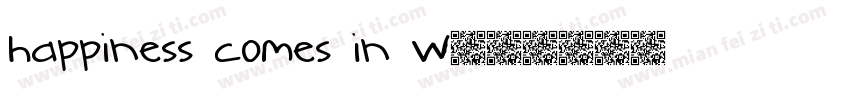 happiness comes in w字体转换